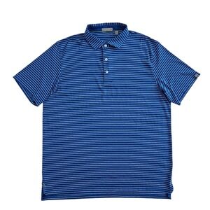Tasc (Mens XL) Performance Shirt Blue Striped‎ Golf Polo Short Sleeve Stretch